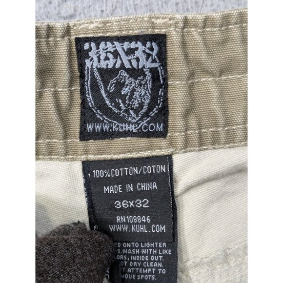 Kuhl Outkast Pants Mens 36x32 Vintage Patina Dye Casual Outdoor Greenish Beige - Picture 4 of 16